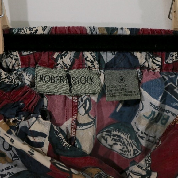 Unique football shorts 90s 100% Silk Men’s M – Abstract Retro Print Lounge - Picture 5 of 5